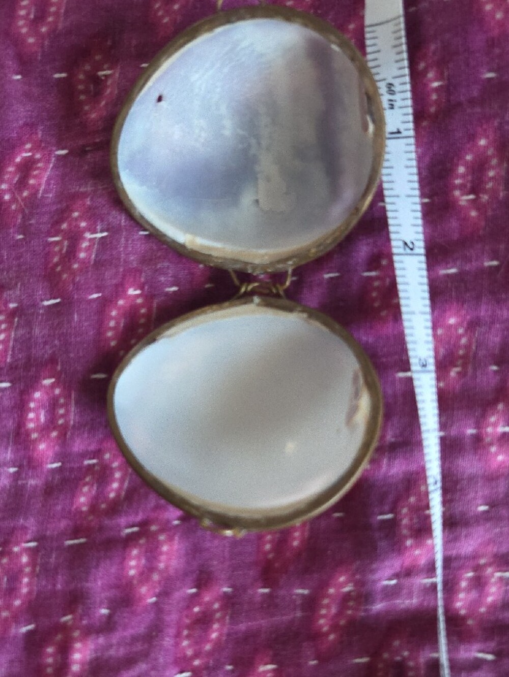 Purple Vintage Shell Coin Brass Purse - Picture 6 of 7